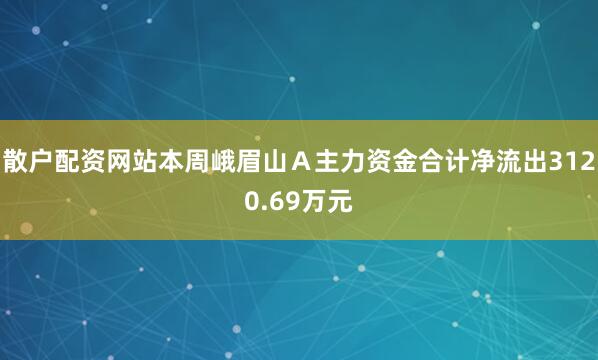 散户配资网站本周峨眉山Ａ主力资金合计净流出3120.69万元